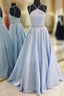 Cute Blue Long Formal Prom Dress, Blue Long Formal Dress