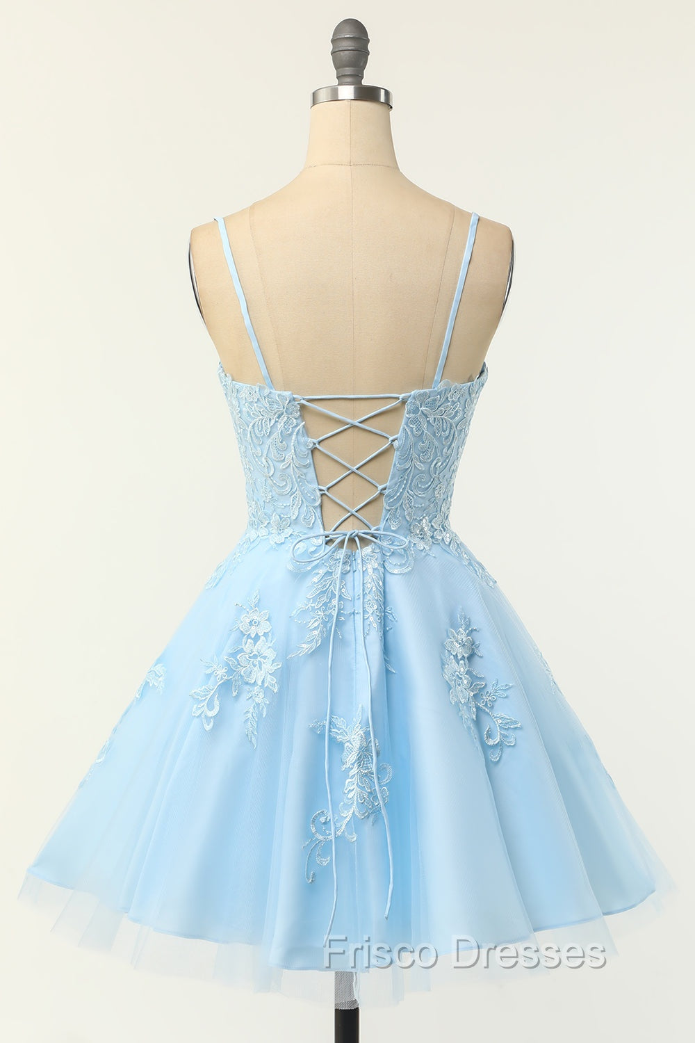 Cute Glitter Blue Homecoming Dress A Line Sequins Short Formal Prom Dress with Appliques Secondary image