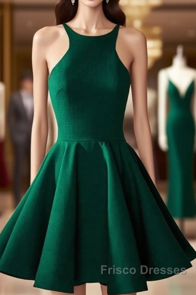 Cute Green Backless Short Formal Prom Dress, Green Homecoming Dress Main image