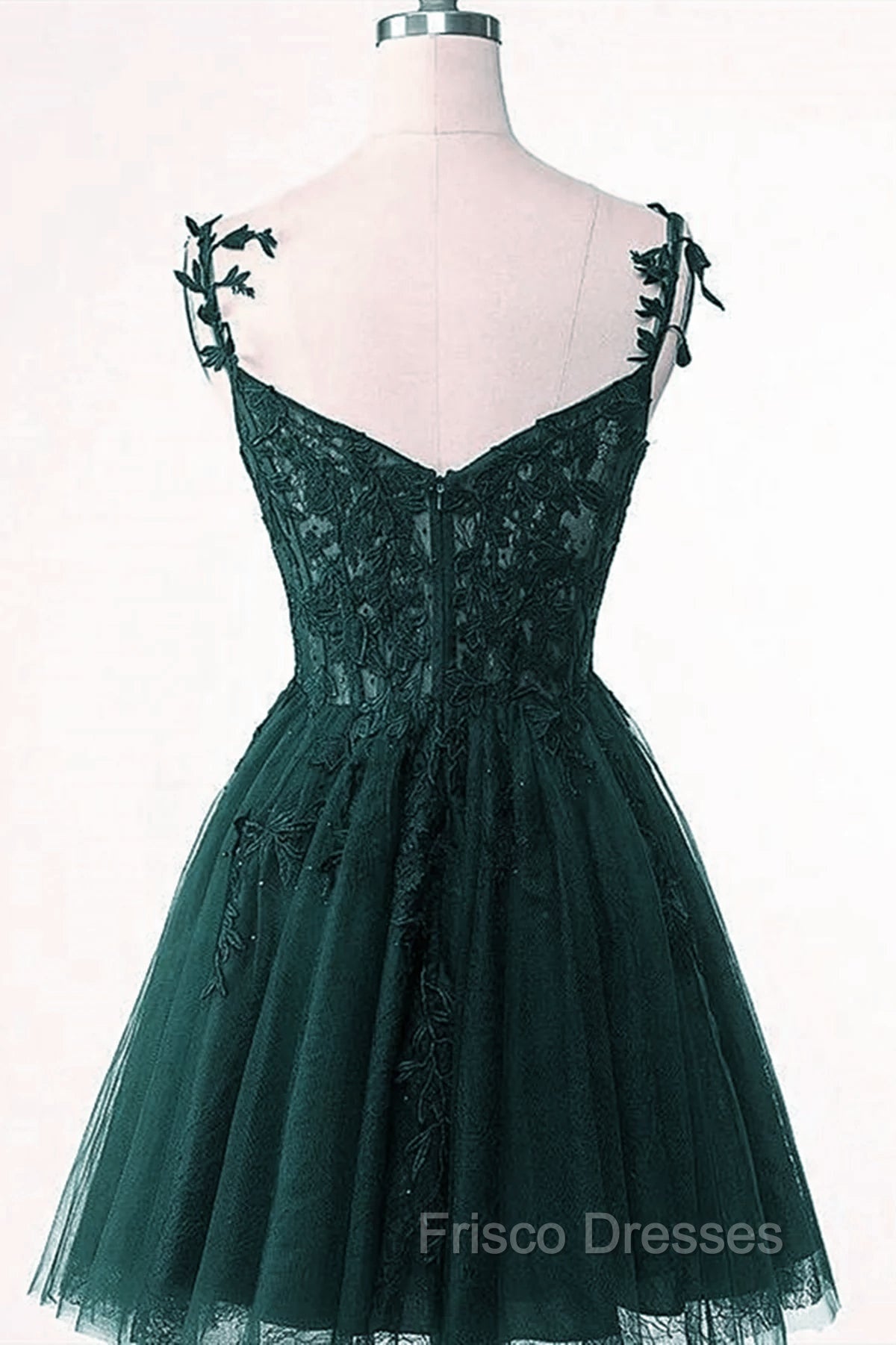 Cute Green Tulle Short Straps Sweetheart Homecoming Dress, Green Short Formal Prom Dress Secondary image