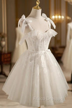 Cute Lace Short Formal Prom Dress, A-Line Homecoming Party Dress