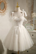 Cute Lace Short Formal Prom Dress, A-Line Homecoming Party Dress
