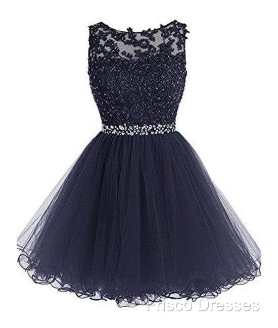 Cute Lace Short Formal Prom Dress, Lace Homecoming Dress