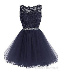 Cute Lace Short Formal Prom Dress, Lace Homecoming Dress