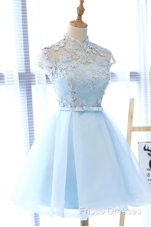 Cute Light Blue Homecoming Dress For Sale, Lovely Tulle Formal Dress, Party Dress Secondary image