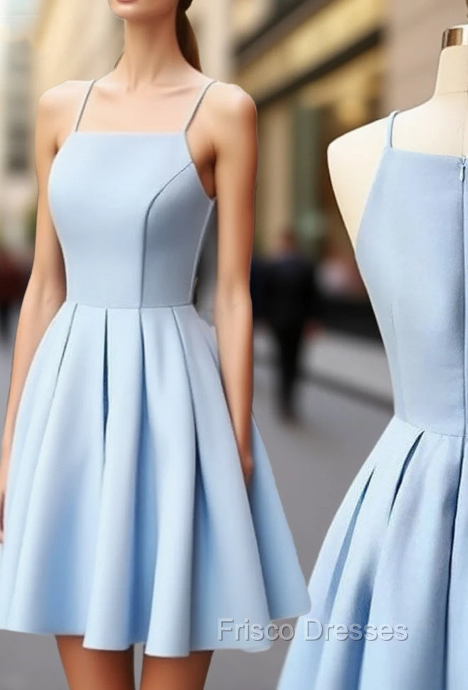 Cute Light Blue Short Formal Prom Dress, Cute Blue Homecoming Dress
