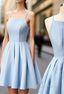Cute Light Blue Short Formal Prom Dress, Cute Blue Homecoming Dress