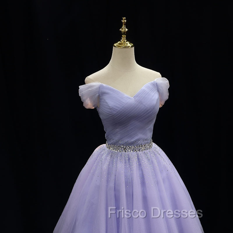 Cute Light Purple Beaded Tulle Homecoming Dress, Short Formal Prom Dress Formal Dress