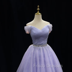 Cute Light Purple Beaded Tulle Homecoming Dress, Short Formal Prom Dress Formal Dress