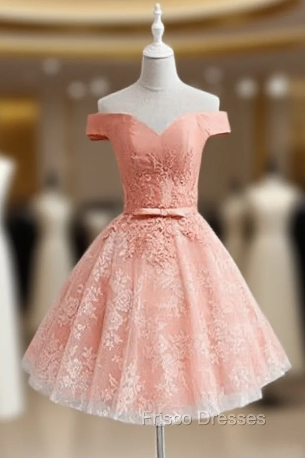 Cute Lovely Off Shoulder Tulle with Lace Party Dress, Formal Prom Dress Secondary image