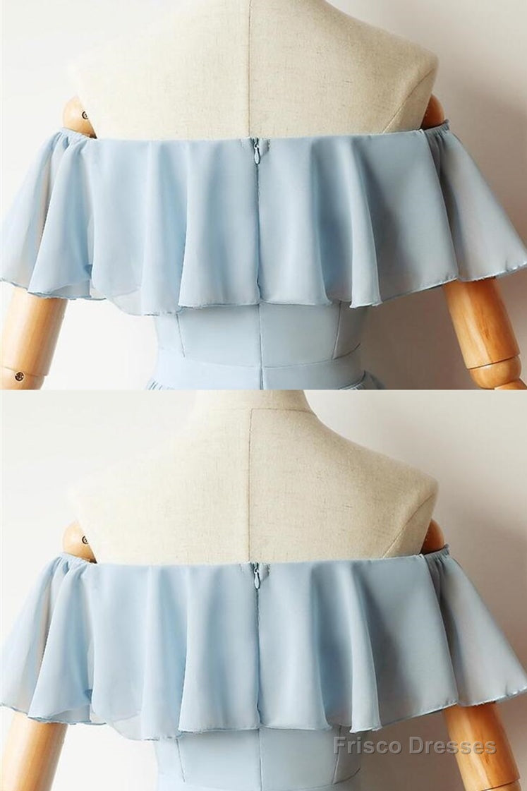 Cute Off the Shoulder Light Blue Short Hoco Dresses Secondary image