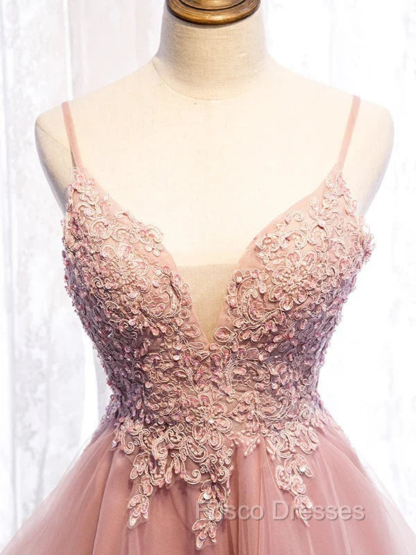 Cute Pink High Low Tulle with Lace Formal Prom Dress High Low Homecoming Dress Formal Prom Dress shops Secondary image
