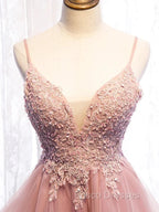 Cute Pink High Low Tulle with Lace Formal Prom Dress High Low Homecoming Dress Formal Prom Dress shops