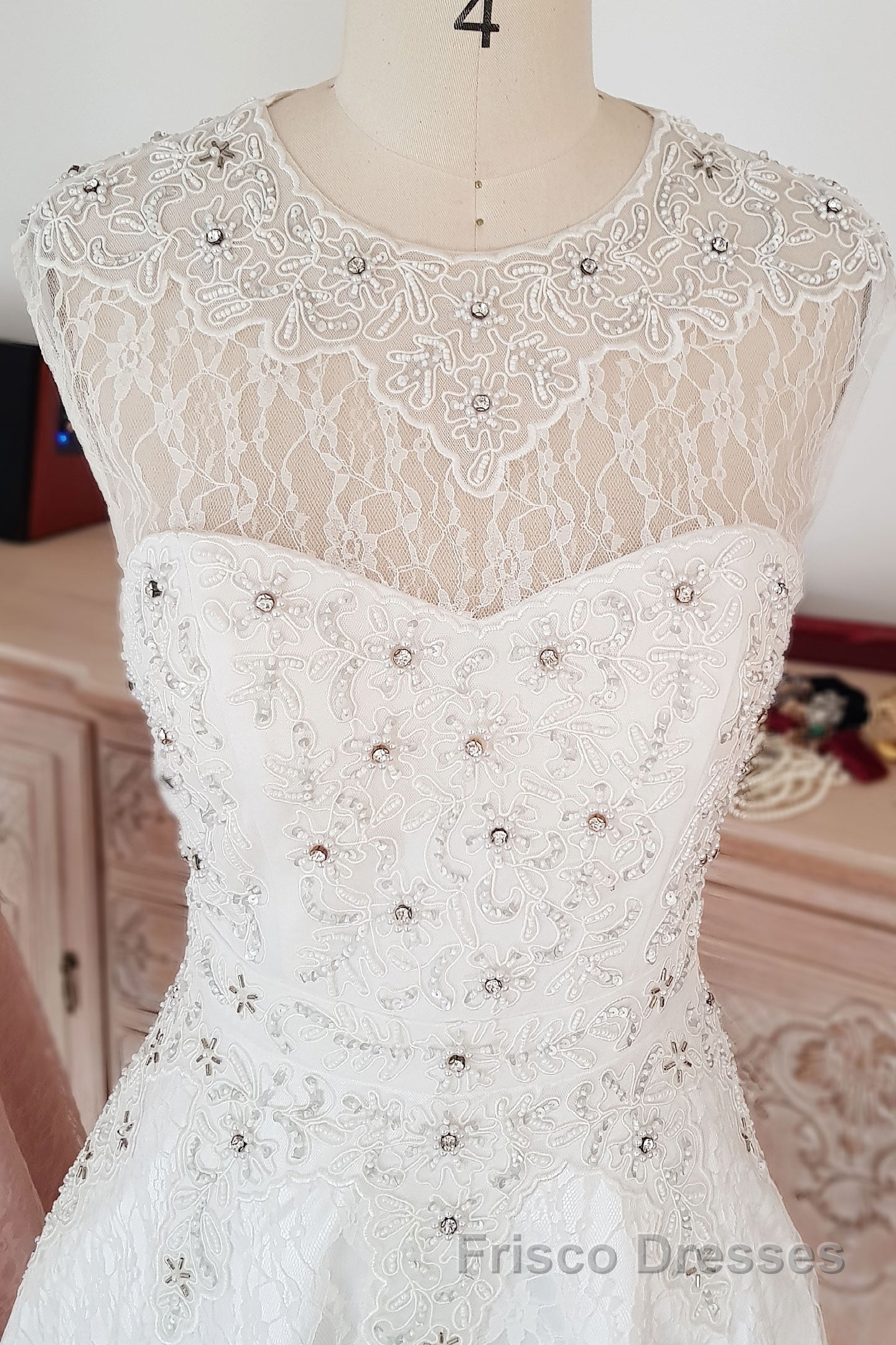 Cute round neck tulle lace short Formal Prom Dresses lace bridesmaid Dresses