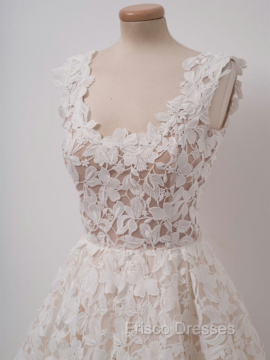 Cute Short Lace Formal Prom Dress, Short Lace Graduation Homecoming Dress Secondary image