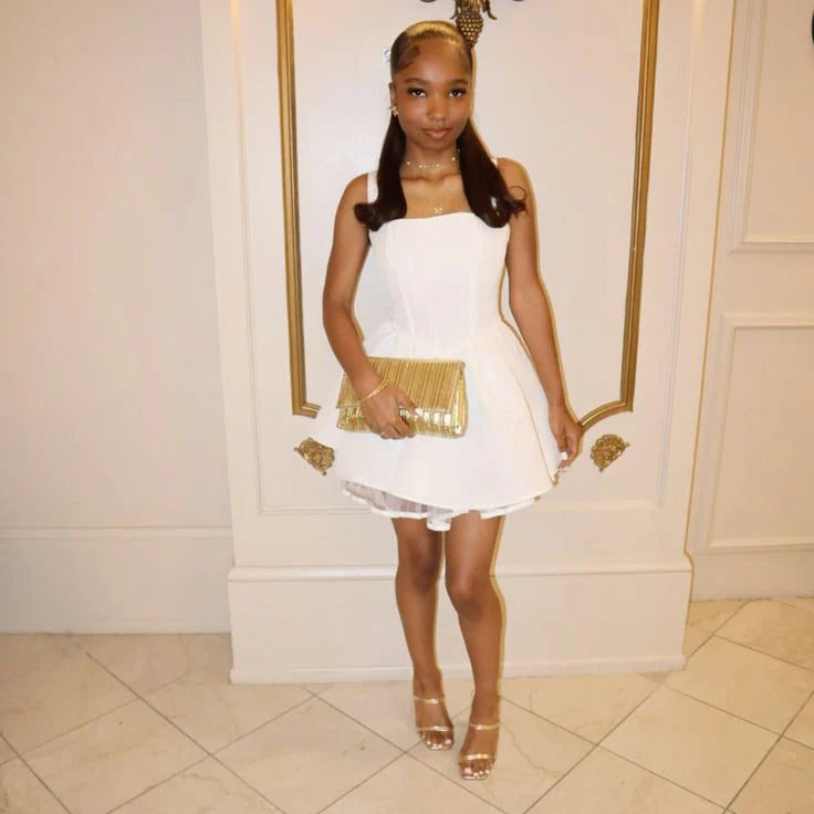 Cute Shoulder Strap A-Line Back Strappy 17Th Birthday Short Skirt Homecoming Dress