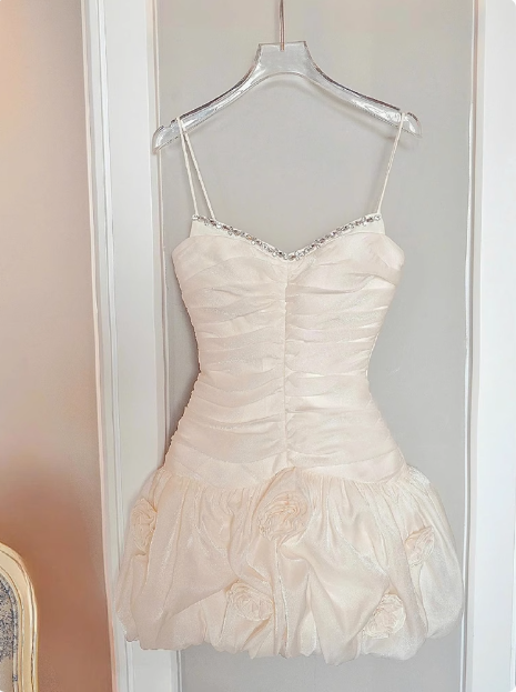 Cute Suspender 3D Flower Tulle Hip Wrap 17Th Birthday Homecoming Dress Main image