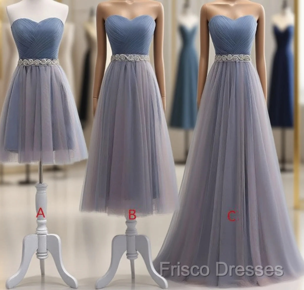 Cute Sweetheart Neck Tulle Formal Prom Dress, Tulle Bridesmaid Dress Main image