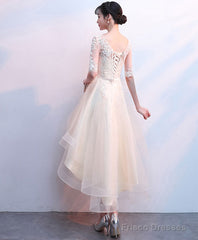 Cute Tulle Champagne Short Prom Dress, Tulle Homecoming Dress