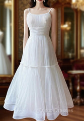 Cute Tulle Scoop Spaghetti Straps Homecoming Dress, Short Formal Prom Dress