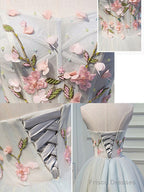 Cute Tulle Short Lace Applique Short Prom Dress Tulle Homecoming Dress