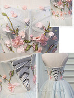Cute Tulle Short Lace Applique Short Formal Prom Dress, Tulle Puffy Homecoming Dress
