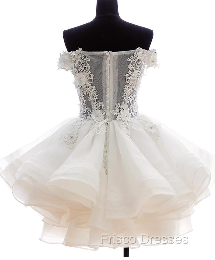 Cute White Organza Layers Short Formal Prom Dress, New Party Dress Secondary image
