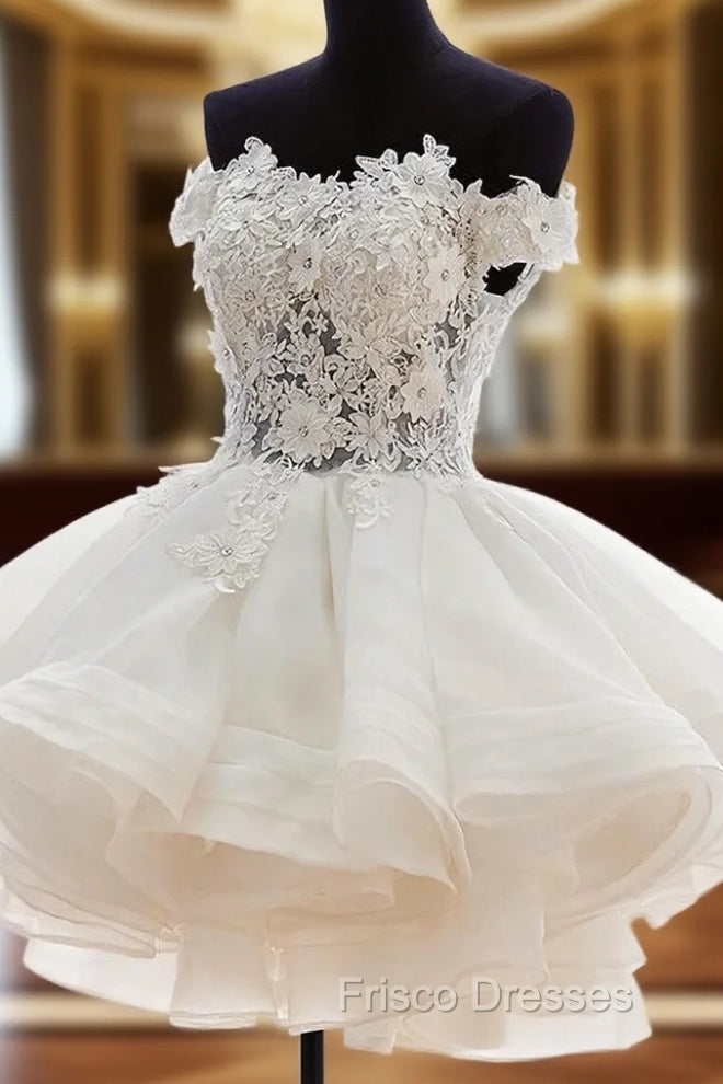 Cute White Organza Layers Short Formal Prom Dress, New Party Dress