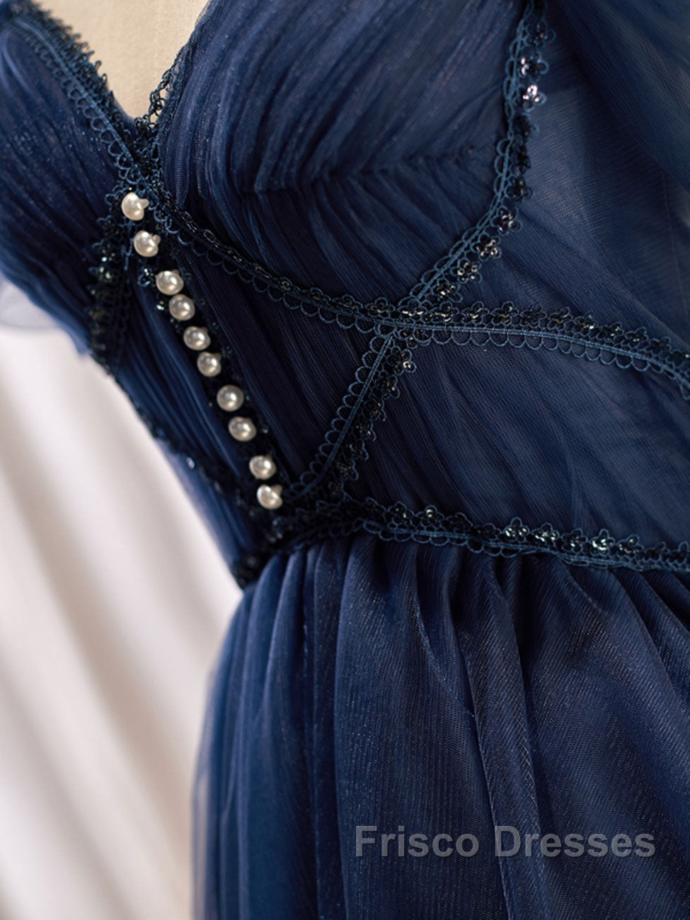 Dark Blue A-Line Short Formal Prom Dress, Dark Blue Homecoming Dress
