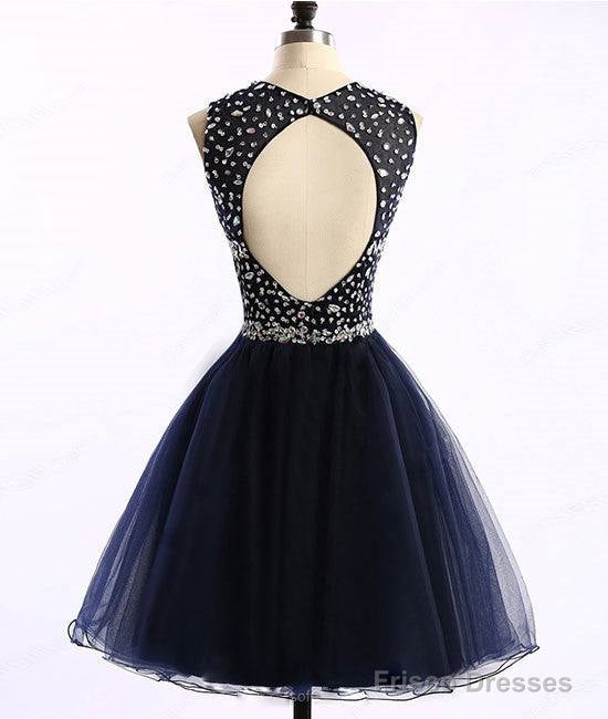 Dark Blue Tulle Short Prom Dress, Cute Homecoming Dress Secondary image
