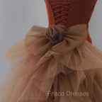 Dark Coffee Long Formal Prom Dress, Dark Coffee Long Formal Graduation Dress