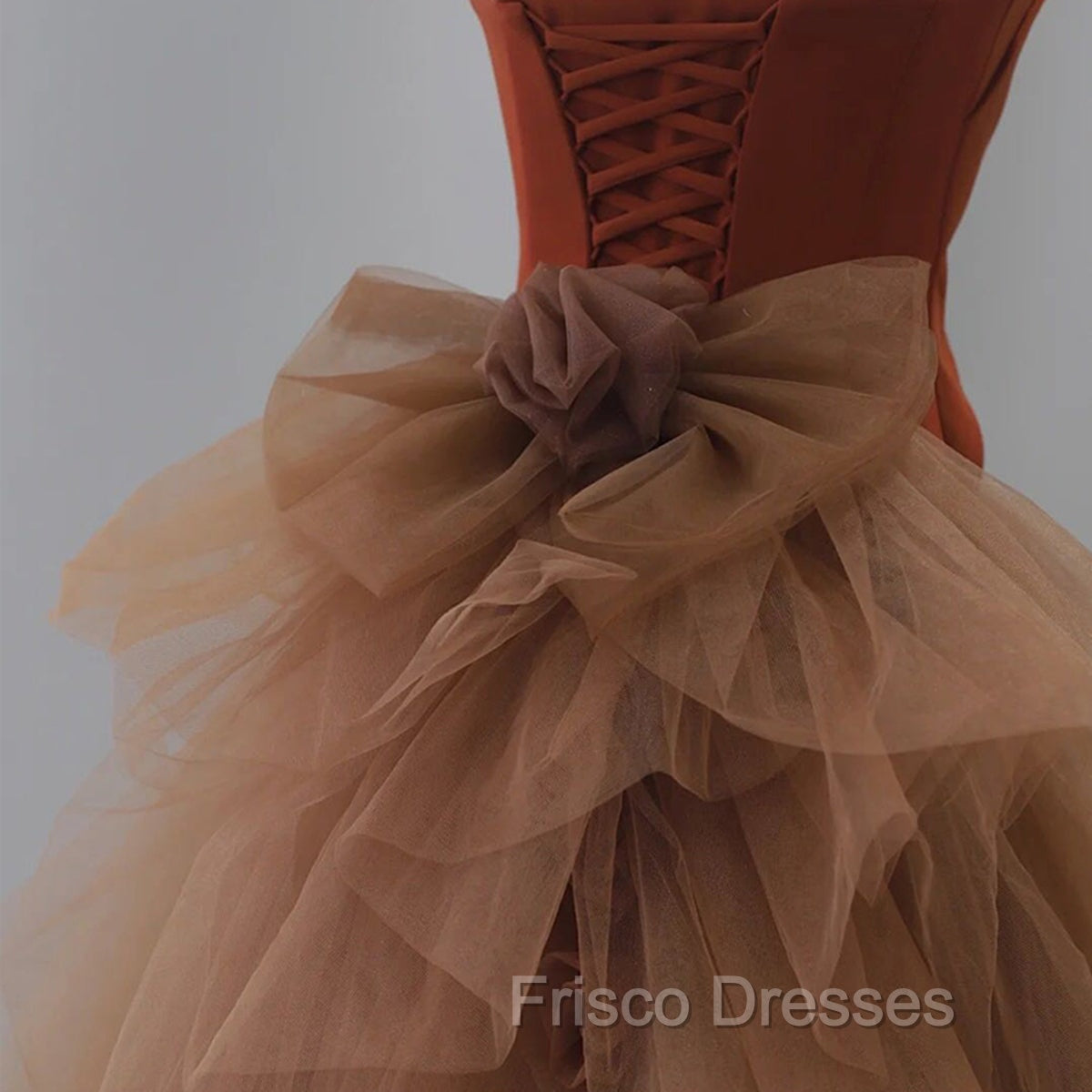 Dark Coffee Long Formal Prom Dress, Dark Coffee Long Formal Graduation Dress