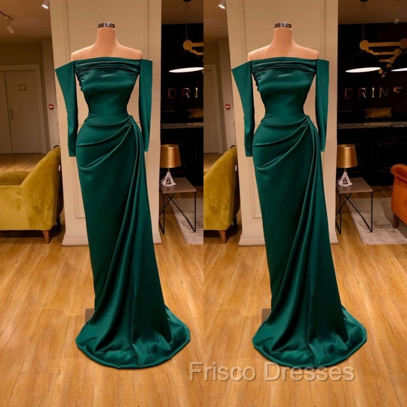 Dark Green Off-the-Shoulder Mermaid Formal Prom Dress Long Evening Gowns Online