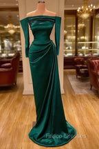 Dark Green Off-the-Shoulder Mermaid Formal Prom Dress Long Evening Gowns Online
