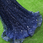 Dark Navy Blue Formal Prom Dress Long Sequins Mermaid Women Tulle Evening Dress Spaghetti Straps