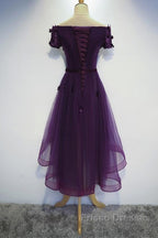 Dark Purple High Low Homecoming Dress, Cute Formal Dress, Formal Prom Dress