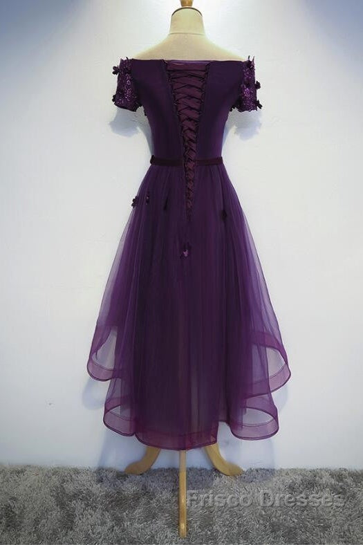 Dark Purple High Low Homecoming Dress, Cute Formal Dress, Formal Prom Dress