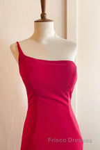 Simply Barbie Pink Mermaid One Shoulder Long Formal Prom Dress