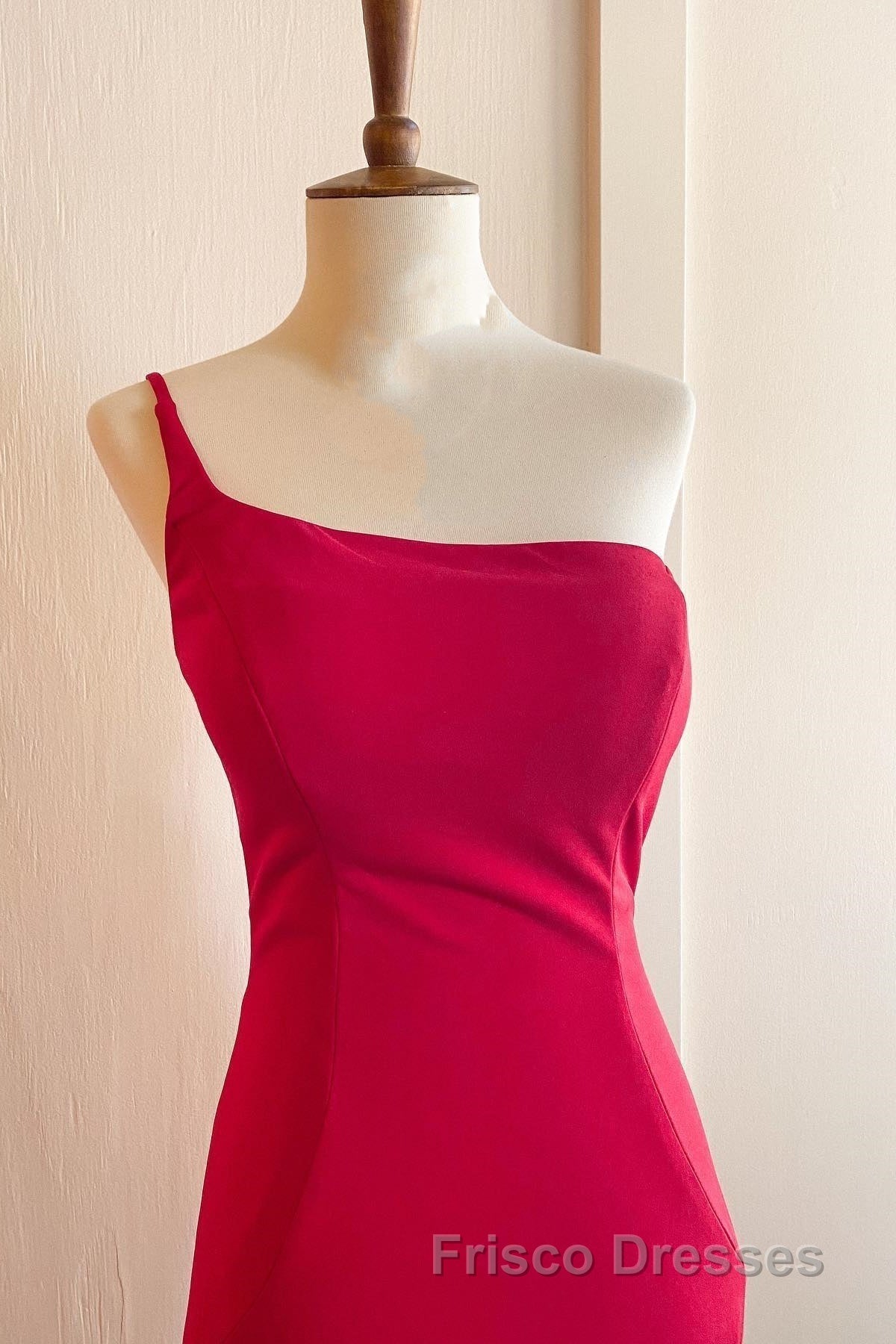 Simply Barbie Pink Mermaid One Shoulder Long Formal Prom Dress