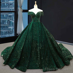 Deep Green Long Quinceanera Dresses Sweet 16 Prom Dress Pageant Dress