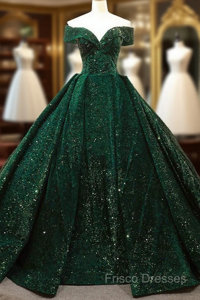 Deep Green Long Quinceanera Dress Sweet 16 Formal Prom Dress Pageant Dress Main image