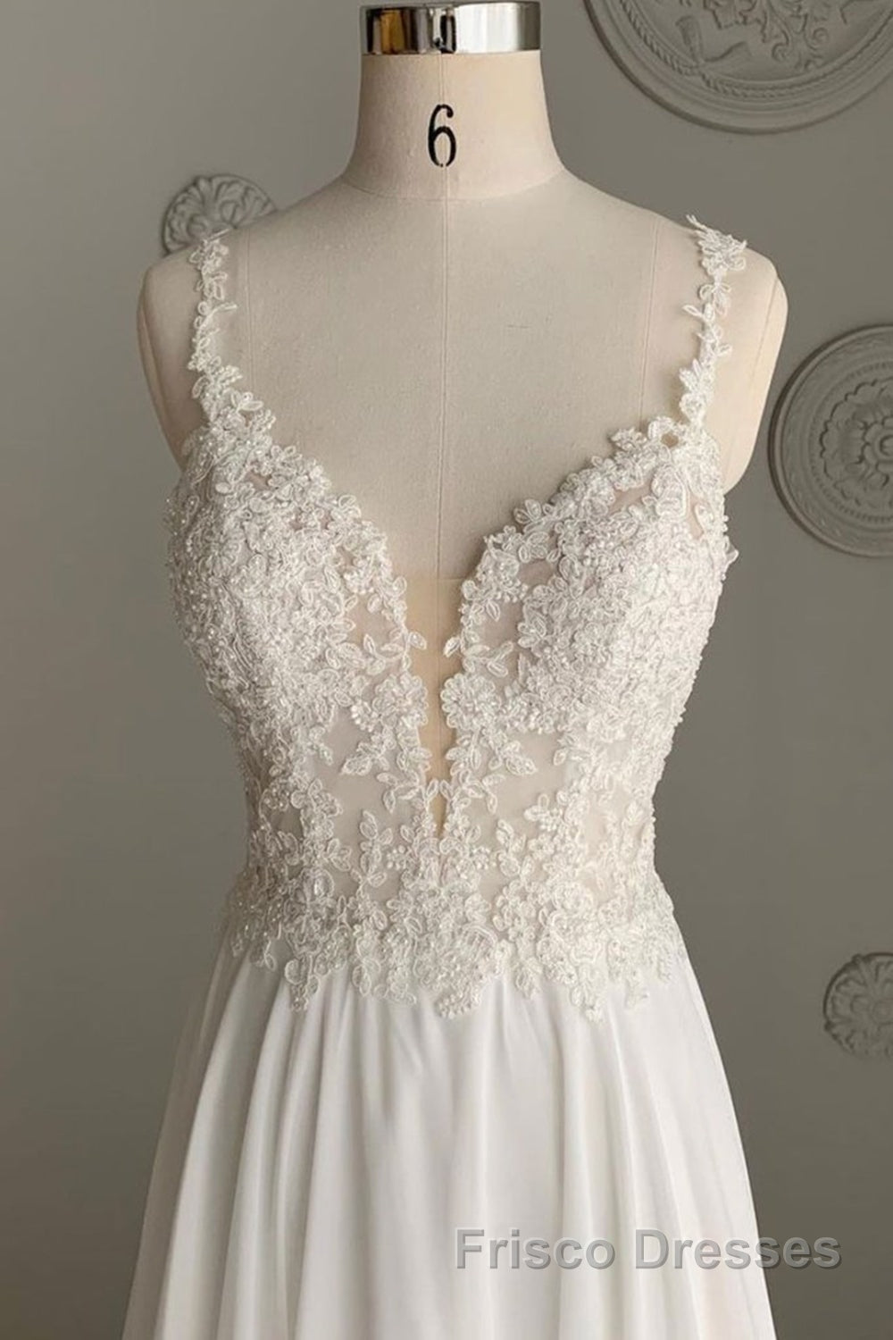 Deep V Neck White Lace Long Formal Prom Dresses, Long White Formal Dresses, White Lace Evening Dresses, White Bridesmaid Dresses