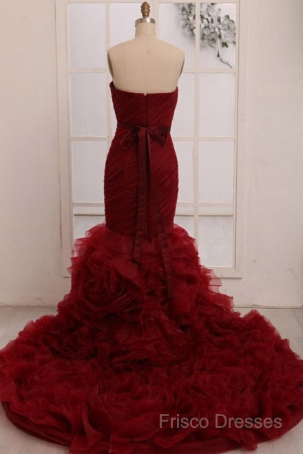 Dignified Trumpet/Mermaid Strapless Sweetheart Tiered Long Formal Prom Dress Secondary image