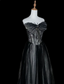 Dreamy Black A-Line Strapless Butterfly Tulle Long Ball Gown/Evening Dress