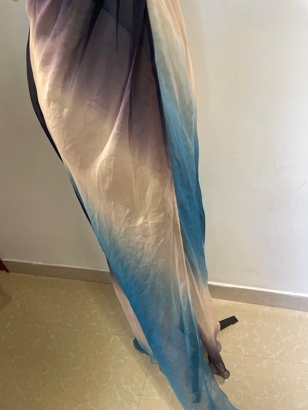 Dreamy Gradient Mermaid Halter Neck Beaded Chiffon Long Prom Dress Evening Dress