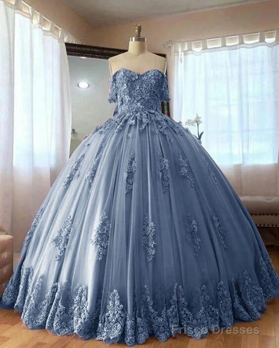 Dusty Blue Lace Quinceanera Dresses Ball Gowns Sweet 16 Dress Secondary image