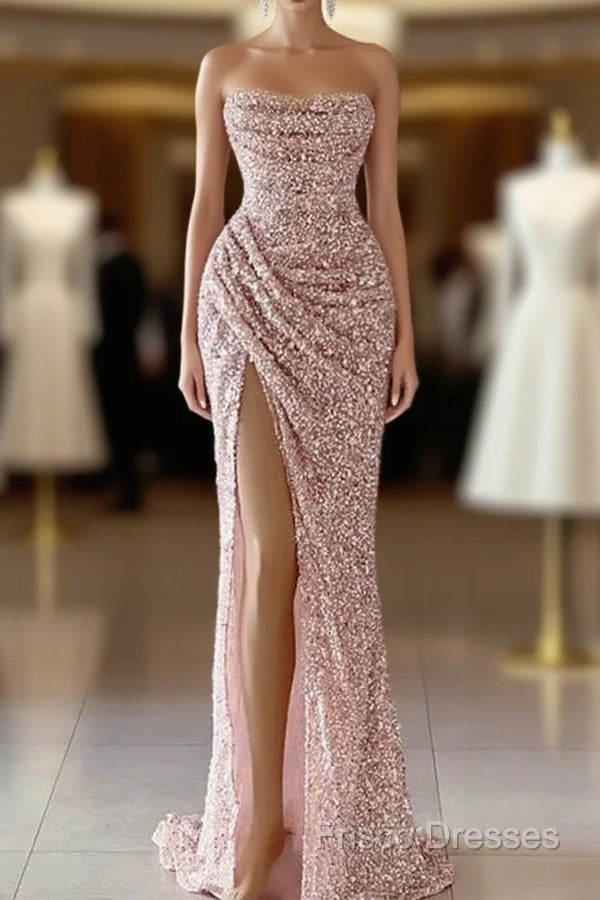 Dusty Pink Square Neck Sleeveless Mermaid Formal Prom Dress