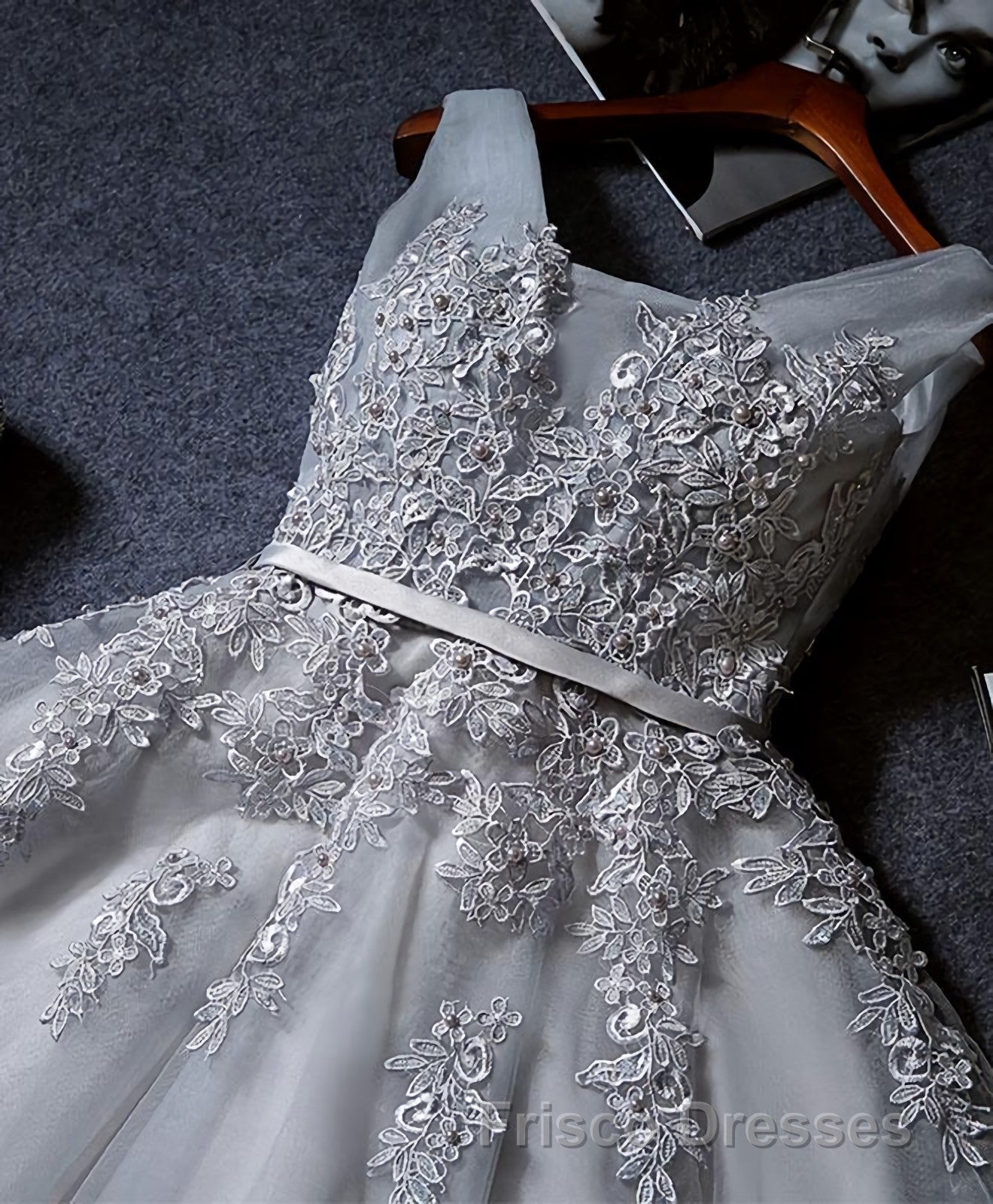Cute A Line Tulle Lace Short Formal Prom Dress, Homecoming Dress