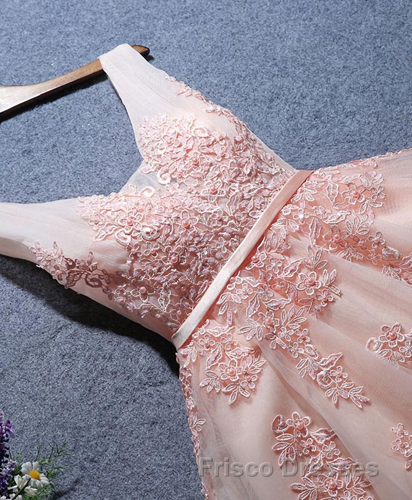 Cute A Line Tulle Lace Short Formal Prom Dress, Homecoming Dress Secondary image