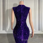 Sequined Sleeveless Mermaid Formal Prom Dresses with Beadings